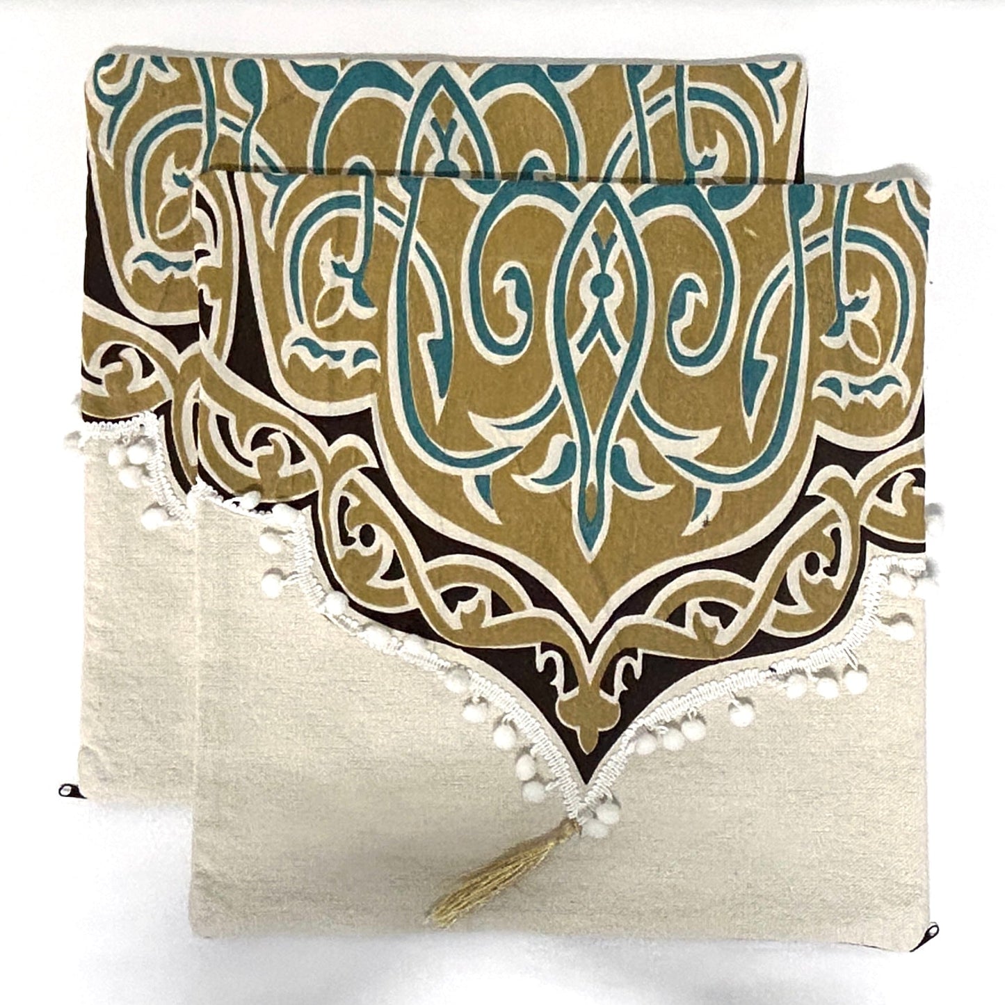 Beige Khayamiyah Table Runner with 2 cushions