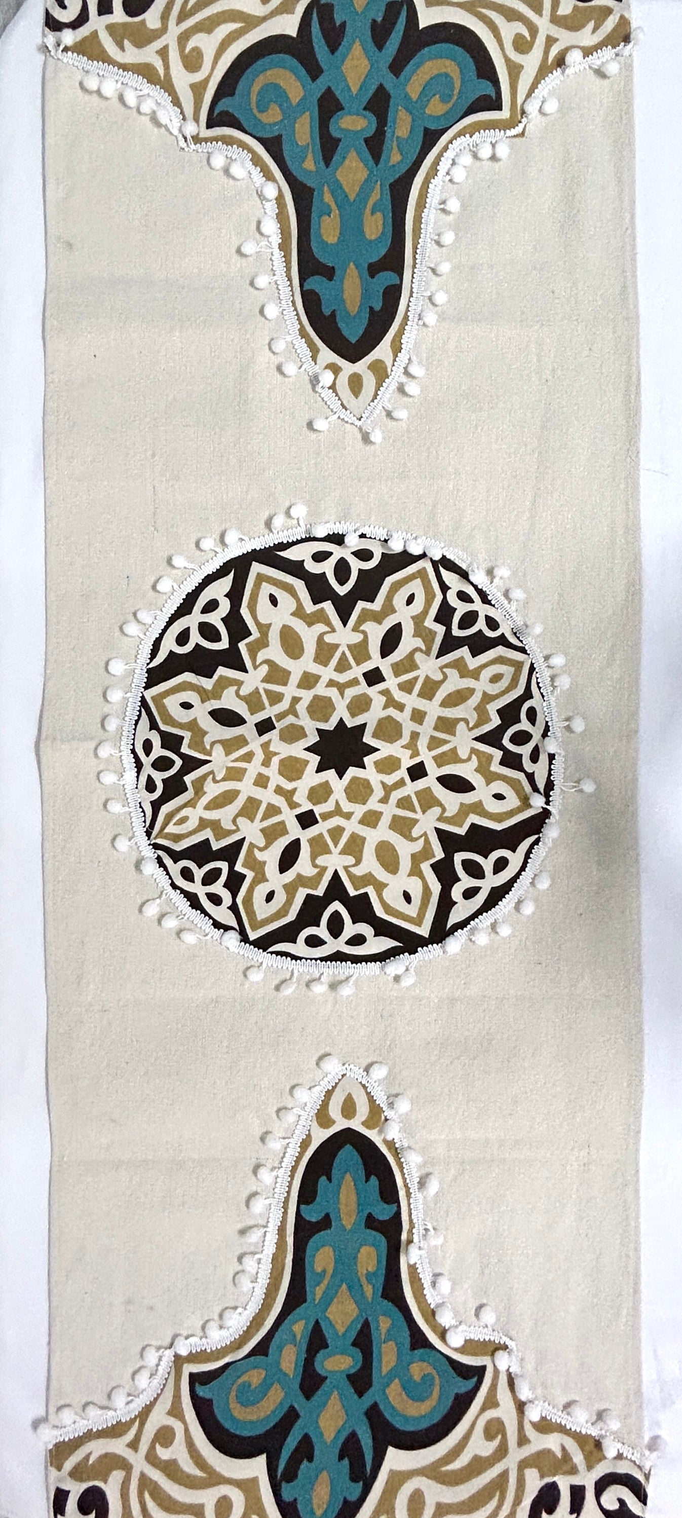 Beige Khayamiyah Table Runner with 2 cushions