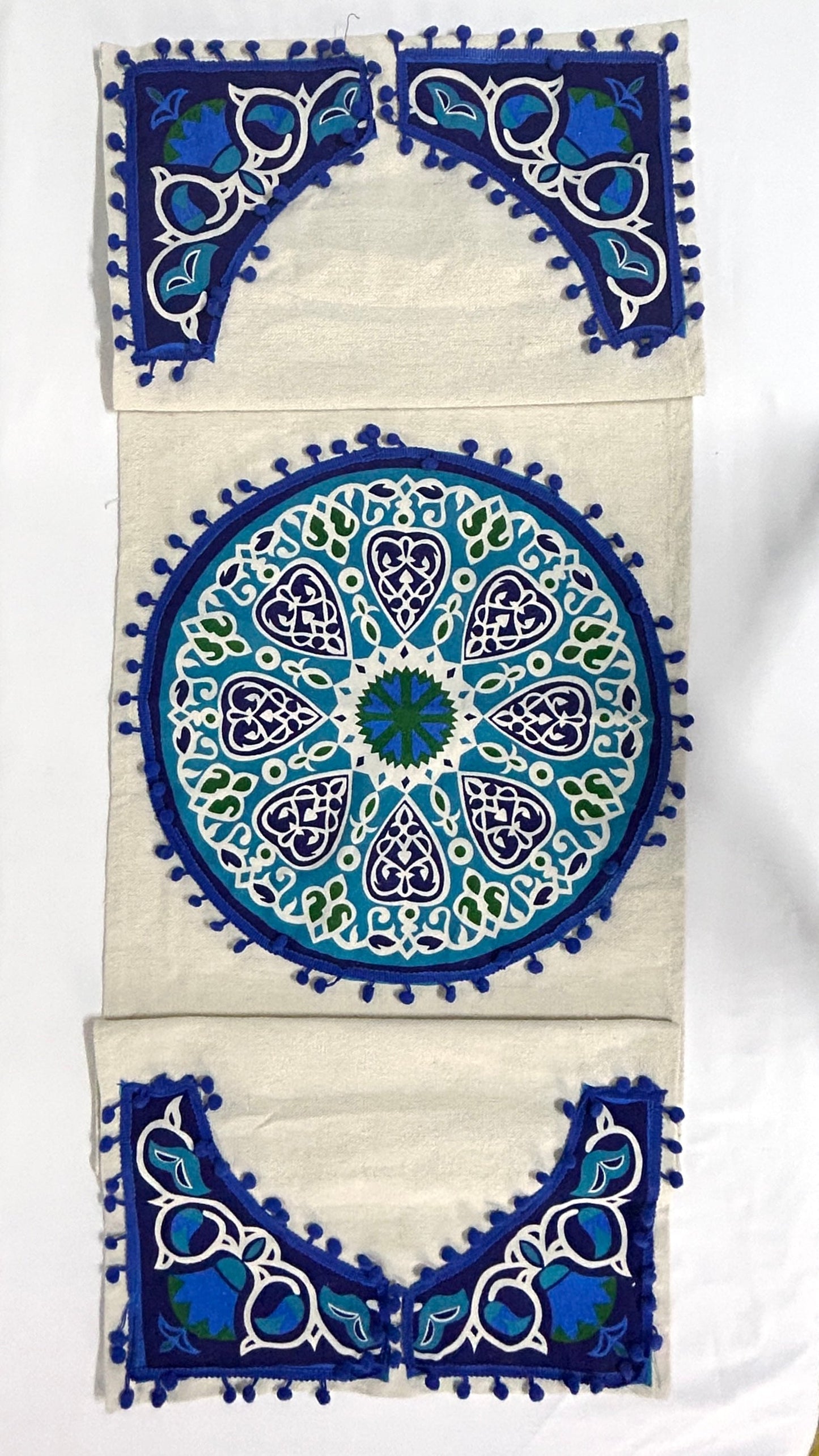 Blue Khayamiyah Table Runner with 2 cushions